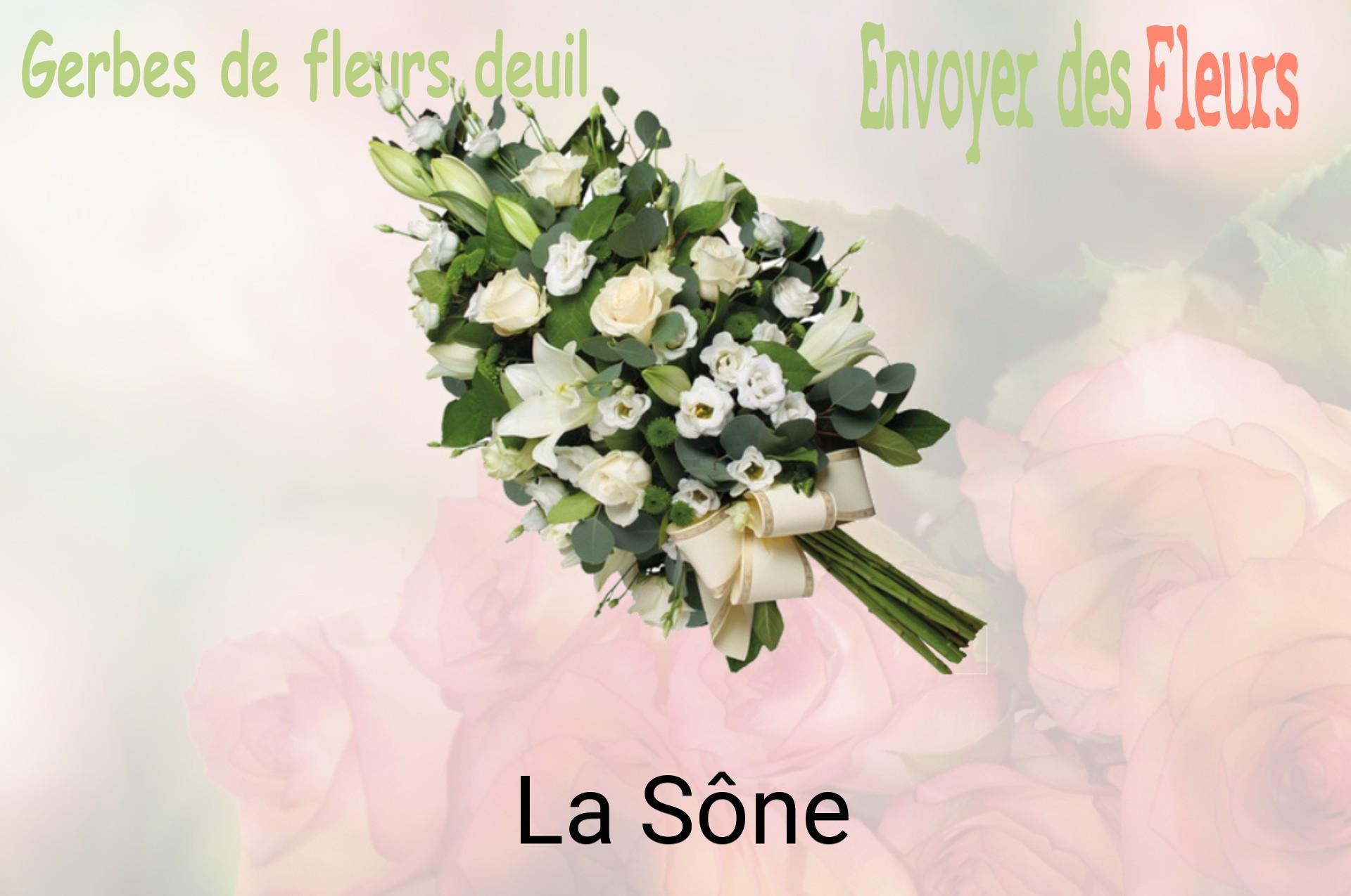 Gerbe de fleurs de deuil livrée à La Sône